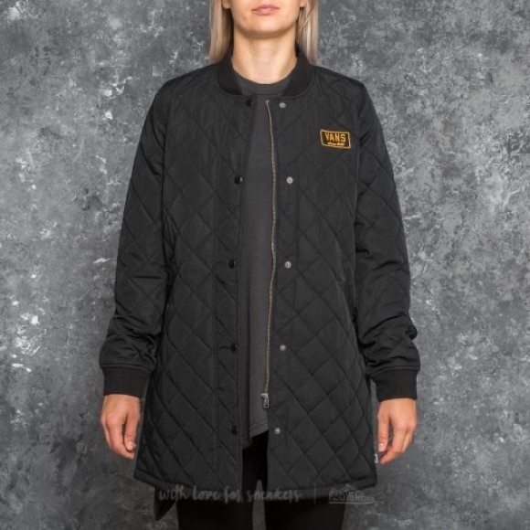 Vans Black Quilted Longline Puffer Coat - Picture 4 of 5